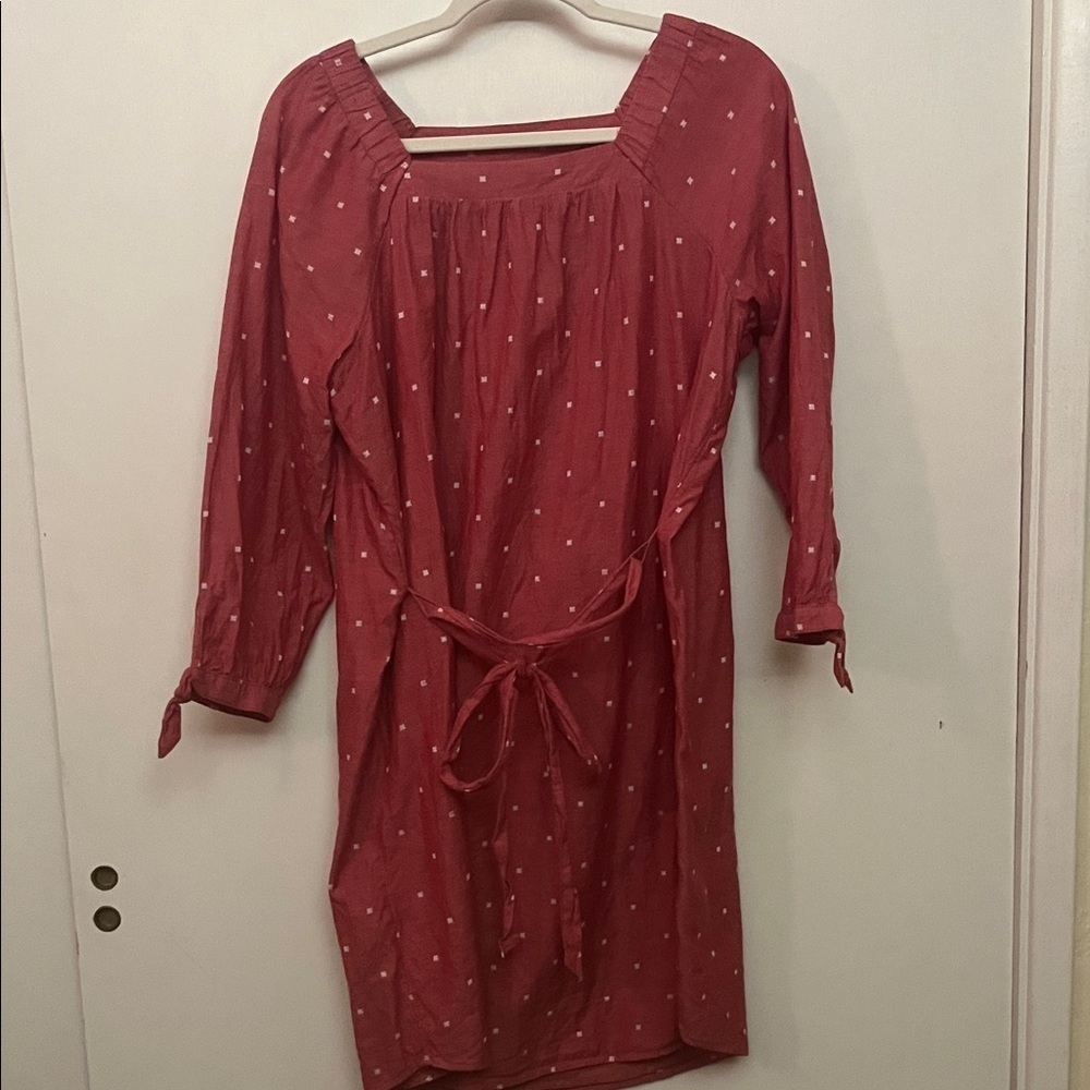 Old Navy Red / Pink Polka Dot 3/4 length Sleeve Dress size large
